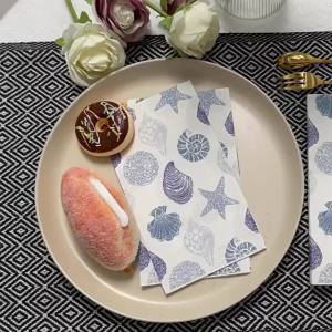 20pcs 33*40cm 3-Ply Ocean Collection Starfish Print Rectangle Paper Napkins Party Print Paper Placemat Butterfly Bone Bart Paper