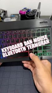 Keyboard & Mouse Wireless Bluetooth Set Backlit Backlight Universal Untuk Ipad Android PC Tab