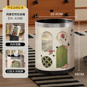 ถังขยะแบบสองชั้นความจุขนาดใหญ่สำหรับใช้ในบ้านสไตล์ย้อนยุค ถังขยะแบบหนังสำหรับห้องน้ำ ถังขยะสำหรับห้องนั่งเล่น ถังขยะสำหรับห้องครัว ถังขยะสำหรับห้องนอน