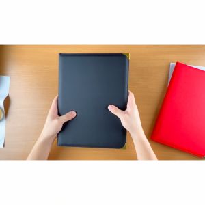 PU A4 Seminar Folder Paper Document Bag File Clipboard Multipurpose Folder with Pen Holder Inner Compartment