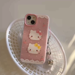 Pink Love Cartoon Cat Jelly Hard Case for iPhone 11 12 13 14 15 16 17 Pro Max Plus Air Casing Anti-fingerprint Frosted Phone Case for iPhone 17 Case