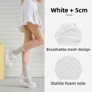 Josiny | Breathable Increased Height Womens White Sneakers