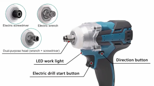 【20-Year Warranty】Electric Impact Wrench heavy duty Brushless Cordless Original 1980VF 3 in 1 Portable Rechargeable Hand Drill Free Battery Power Socket Set Electric Ratchet Wrench Screwdriver Car Repair/Furniture Installatin/Equipment Maintenance