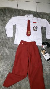 Setelan seragam sekolah merah putih sd anak laki laki panjang lengkap kelas 1-6