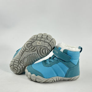 Outdoor Warm Anti-slip High Help Hiking Shoes for Kids with Extra Fur Cold Proof Windproof Five Finger Cotton Shoes Snow Boots