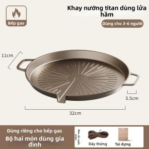 XIANGYOUYOU | Chảo Nướng BBQ Hàn Quốc Bằng Titanium Chống Dính