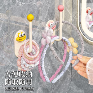 Bathroom Hair Tie Band Storage Rack New Wall Hanging No Punching Elastic Hairband Hair Hoop Hook Jewelry Organizer Tool