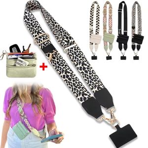 【OPPZAN】2 in 1 Mobile Phone Straps with Zipper Pouch Wallet Sturdy Anti-Theft Crossbody Cell Phone Lanyard Neck Cord for Women Girls