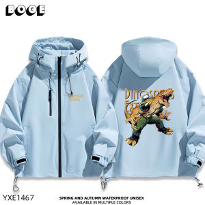 Anime Space Dinosaur Hooded Windbreaker Jacket