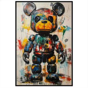 Tranh gấu bearbrick. Tranh treo tường dán tường sơn dầu canvas trang trí. CGI-1995