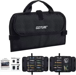 Goture 33*18cm Fishing Jig Bag Portable Lightweight Cutout Lead Fishing Lure Pouch Saltwater Freshwater for Boat Beach Fishing