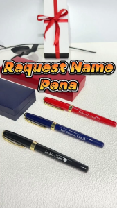 Request Nama Pena Kustom Pena Logam 2 Isi Ulang (Hitam)