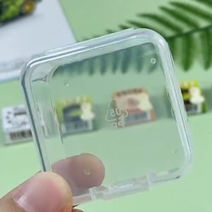 10/60Pcs Mini Jewelry Storage Box Clear Plastic Square Jewelry Storage Case Small Transparent Jewelry Organizer Earrings Rings Beads Small Packaging Box for Traval Ear Plug Storage Box