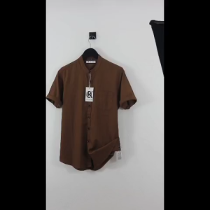 OKSTYLEE Kemeja Basic Polos Shanghai Lengan Pendek Slim Fit Casual Pria Terbaru 2025