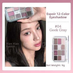 Espoir 12-Color Eyeshadow Palette Pearl Shimmer Light Makeup Natural Brown Earth Tone Eyeshadow Palette Korean Beauty Tools