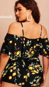 PLUS SIZE OFF SHOULDER CURVY PLUS SIZE SWIMSUIT [KEYNA LEMON]