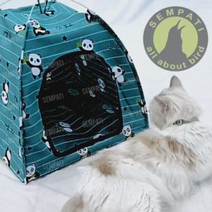 SEMPATI  Tenda Kucing Motif Fullset Alas Bantal Kasur Tenda Kucing Anjing Kelinci Cat Kitten Anabul Tenda Lipat Portable Ekonomis Kandang Hewan Portable Tempat Tidur Kucing