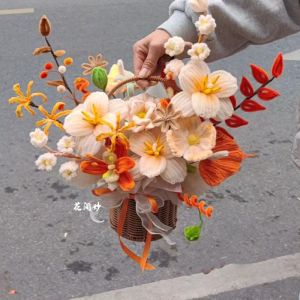 Handmade Creative Flower Basket Materials Kit Valentines Day Gift Birthday for Girlfriend Home Decorative Creative Supplies