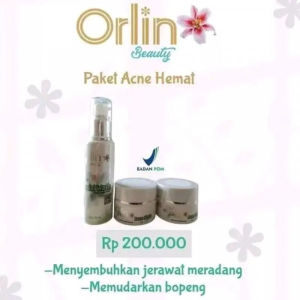 PAKET ACNE HEMAT ORLIN BEAUTY MEMBANTU MEREDAKAN JERAWAT BERUNTUSAN