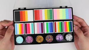 Depvision Professional Face Paint Kit for Kids & Adults Face Paint Body Paint Split Cake Face Paint Palette with Glitter Gel