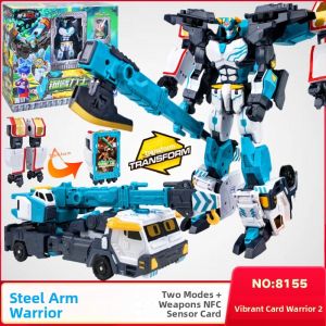 Red Thunder Fire Boot Transforming Robot Toy JUMPGO Card Fighter 2 Golden Monkey King Style Changeable Robot Children Playset
