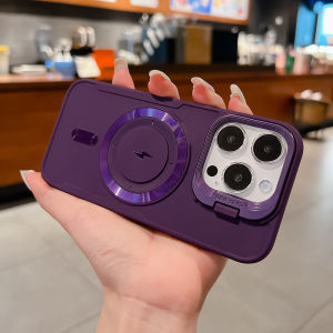 Lens Holder Magnetic Phone Case For iPhone 16 17 15 14 13 12 11 17 Pro Max Air For Magsafe Wireless Charge Soft Shockproof Cover