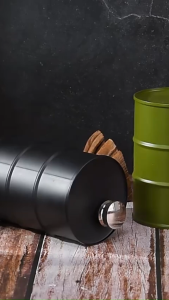 750ml Stainless Steel Whiskey Flask Creative Barrel Shape Outdoor Camping Alcohol Pot Leak Proof Oil Drum Wine Beer Container
