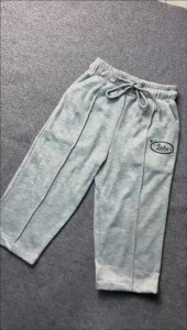 Celana Jogger Anak Laki-Laki Pinggang Elastis Katun Twill Warna Solid Ukuran 2-13 Tahun