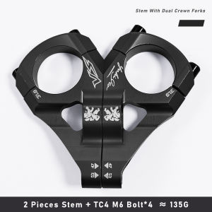 KRSEC MTB Bike Stem + TC4 M6 Bolts CNC Aluminum Alloy Downhill Bicycle Handlebar 31.8mm DH/AM/FR Bike Accessories