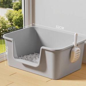 Litter Box Fully Enclosed Oversized Deep Splash-Proof Cat Toilet Semi-Enclosed Integrated Cat Litter Basin Pet Supplies