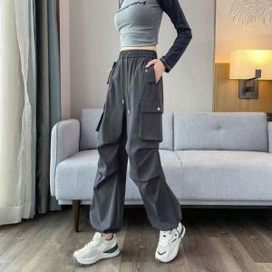 High Waist Wide Leg Workwear Pants Womens Spring Autumn 2025 New Style Climbing Quick Dry Casual Trousers Korean Style