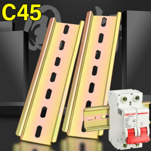 5Pcs C45 DIN Rail 35mm Standard DIN Rail Relay Contactor Rail TS35 Mounting Terminal Block Holder for Control Cabinet & Electrical Panels