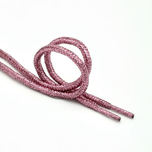 New Round Shiny Metallic Glitter Shoelaces Gold Silver Silk Shoe Laces Sports Canvas Casual Colorful Rainbow Gradient Shoelace