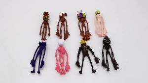 8pcs/Set Childrens Action Doll Animation Model Siren Series with Base and Light Baldheaded Hand-operated Siren Traffic Light Doll Decorations Childrens Creative Gifts Home Decorations