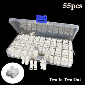 55 Pieces in a Box Quick Terminal Connectors Push-Type Connectors 2-Pin Flame-Retardant Led Light Connectors