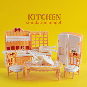 Dollhouse Multi Color Theme Furniture Model  1/12 Miniature Living Room Kitchen Bathroom Furniture Ornament Childrens Gift
