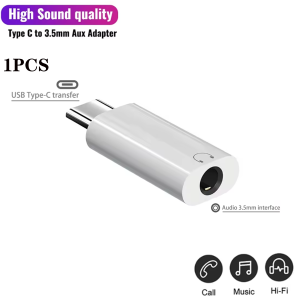 1/2pcs USB C to 3.5mm Earphone Adapter Audio Converter Jack for iPhone 15 Samsung Type-C Headphone Connector 3.5mm Jack USB C