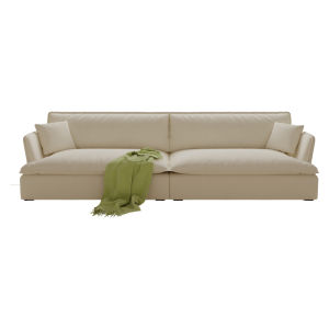 French Cream Cloud Feeling Removable Design Straight Sofa