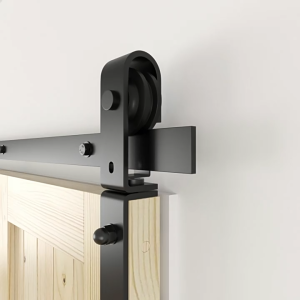 Sliding Door Roller Set Foldable Track Carbon Steel Rustic Interior Barn Door Hardware Sliding Wood Kit Barn Door Sliding Guide Sliding Rail Set for Kitchen/Living room Door3FT/4FT roller for sliding door