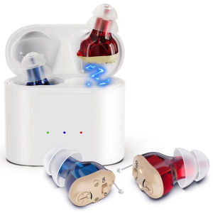 เครื่องช่วยฟังแบบชาร์จไฟได้ ITE Mini แบบซ่อนในรูหู สำหรับผู้สูงอายุ หูฟังสำหรับผู้มีปัญหาทางการได้ยิน อุปกรณ์ช่วยฟังไร้สาย เครื่องขยายเสียง