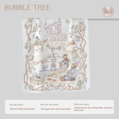 BUBBLE TREE | Tấm Lót Tã Cho Bé Chống Thấm Có Thể Giặt Được 100% Cotton