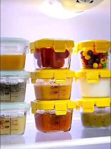 Eatkit Baby Food Container Penyimpanan Mpasi Bayi Wadah Kaca Penyimpanan 170ML Bpa Free