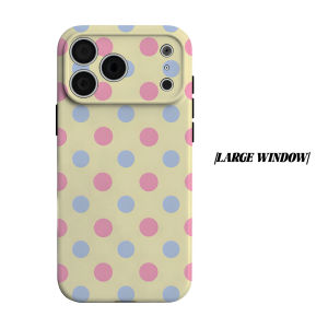 BILIBILI | Pink Blue Polka Dots Phone Case for iPhone 18 17 16 15 14 13 12 11 Air Pro Max Plus Double-layer Cover