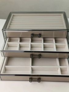 Acrylic Multi-layer Drawer Type Storage Box New 2025 Earring Stud Necklace Ring Anti-Oxidation Jewelry Box Pure Color Simple Style