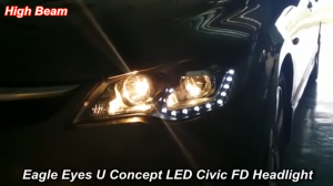 HONDA CIVIC FD 2006-2011 PROJECTOR LED SEQUENTIAL SIGNAL HEADLAMP (U LED Ring)