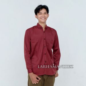 TERANYAR- KEMEJA KANTOR FORMAL POLOS PRIA LENGAN PANJANG SLIMFIT PREMIUM