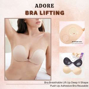ADORE Bra Breathable Design Lifting Generation Deep V Shape Pushing Lifting Up Adhesive Bra Breathable