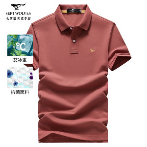 Septwolves Mens Polo Shirt Summer New Loose Fit Cooling Short Sleeve T-Shirt Business Casual Style Standard Edition Mesh Fabric
