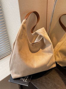 Large Capacity Womens Suede Handbag 2025 New Summer Vintage Style Commuter Tote Bag ILINX Brand Soft Handle Casual Magnetic Buckle