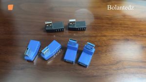 USB Connector 2.0/3.0 90 Degree Vertical Left Right Up Down Angled USB Type A Male To Female M/F Converter Adapter Black/Blue